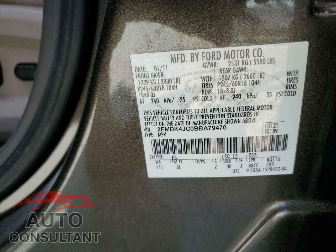 FORD EDGE 2011 - 2FMDK4JC0BBA79470