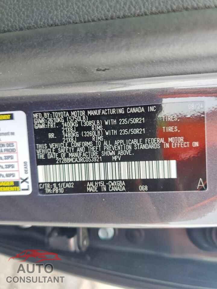 LEXUS UNKNOWN 2024 - 2T2BBMCA3RC053921