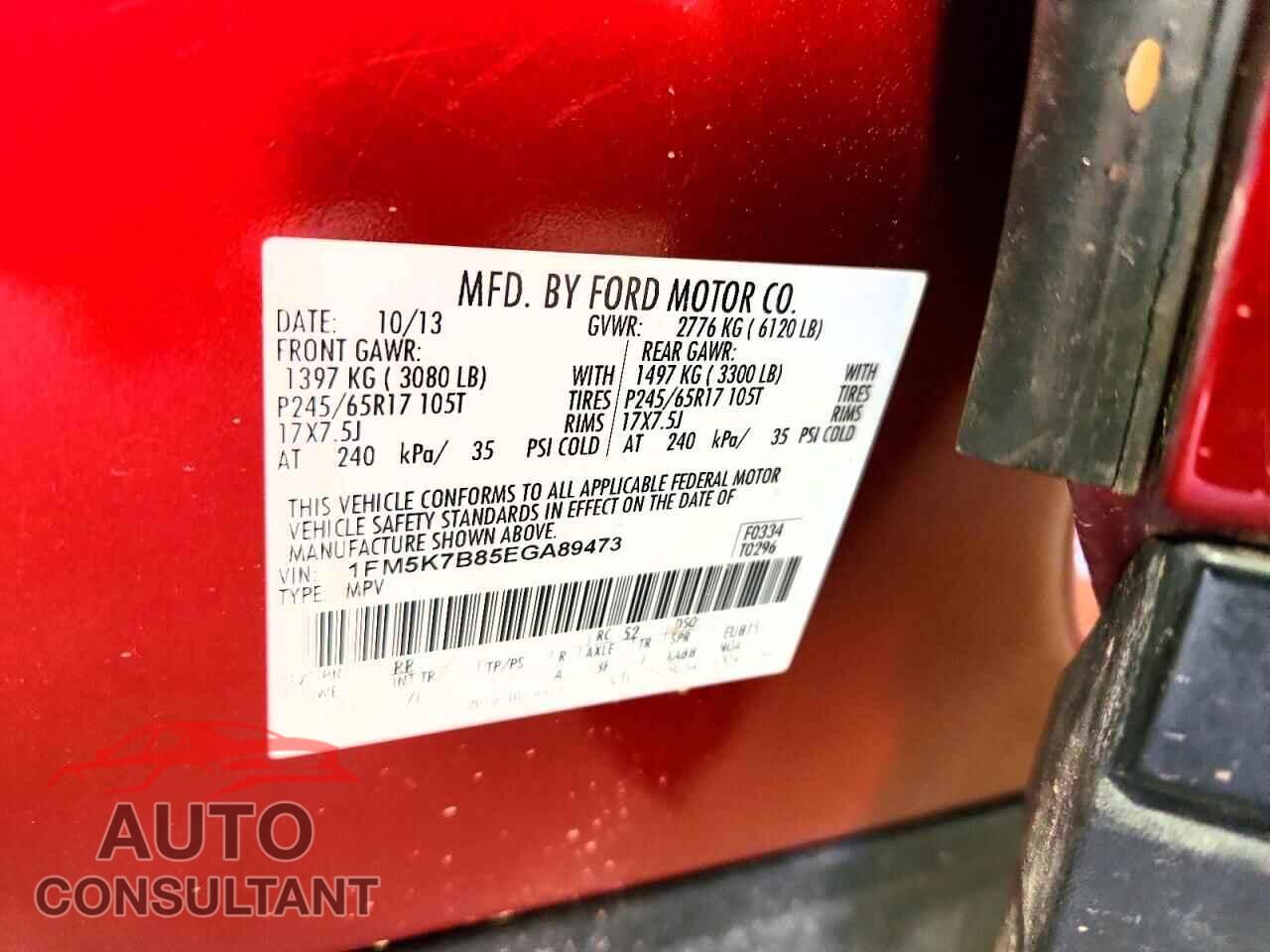 FORD EXPLORER 2014 - 1FM5K7B85EGA89473