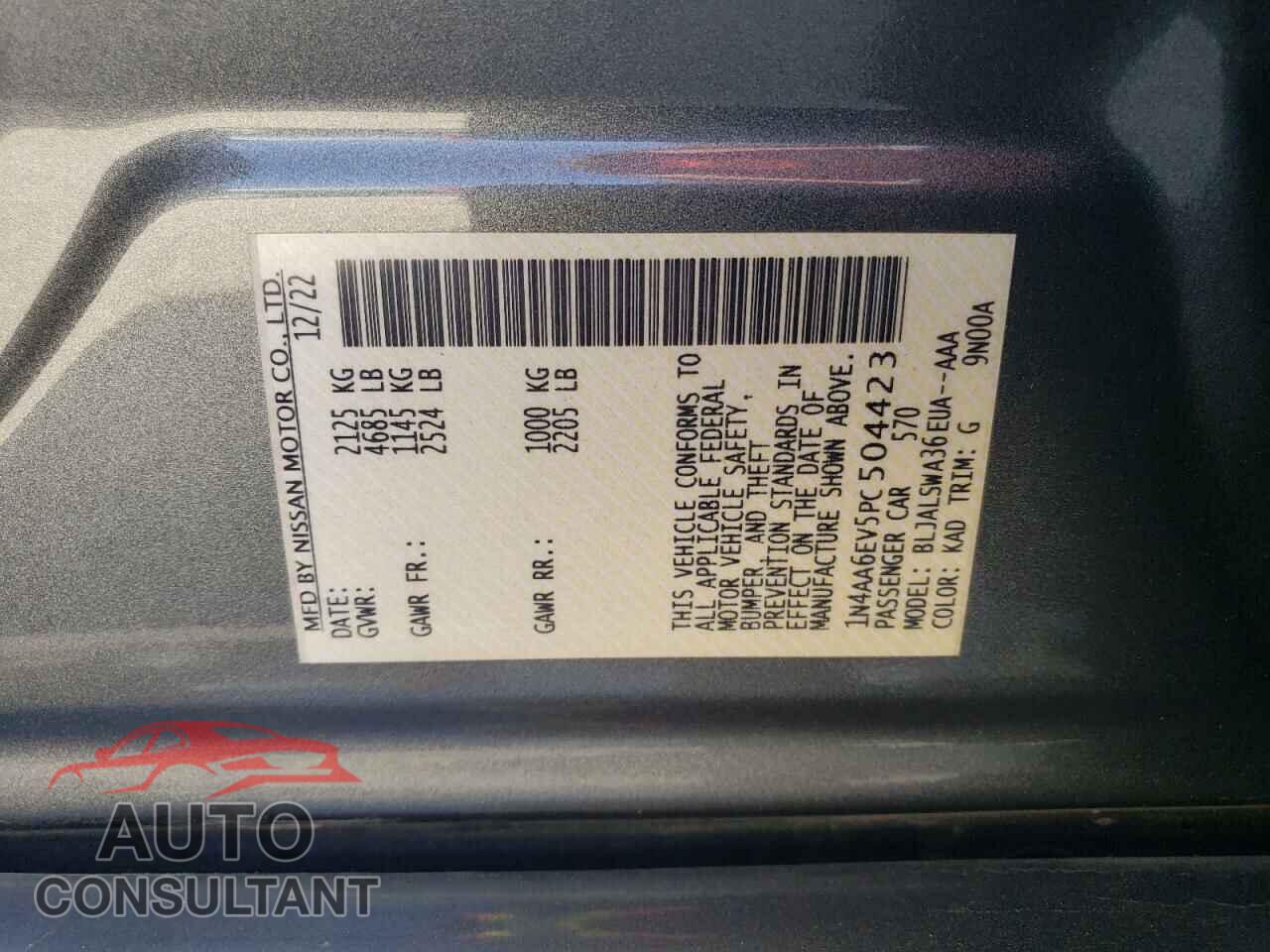 NISSAN MAXIMA 2023 - 1N4AA6EV5PC504423
