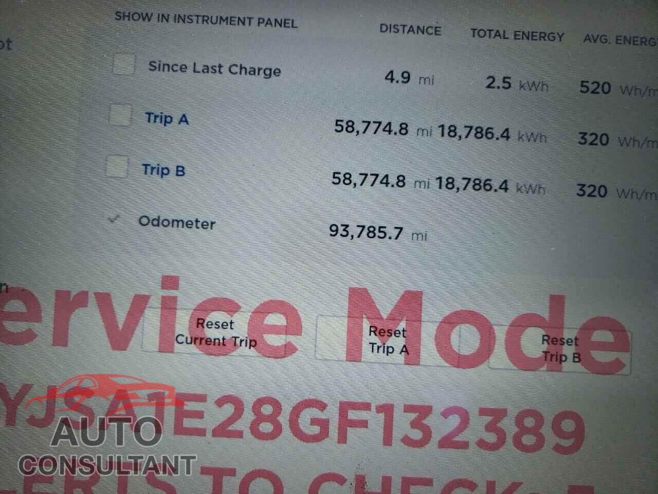 TESLA MODEL S 2016 - 5YJSA1E28GF132389