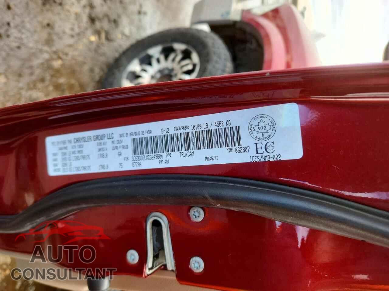 DODGE RAM 3500 2012 - 3C63D3ELXCG243604