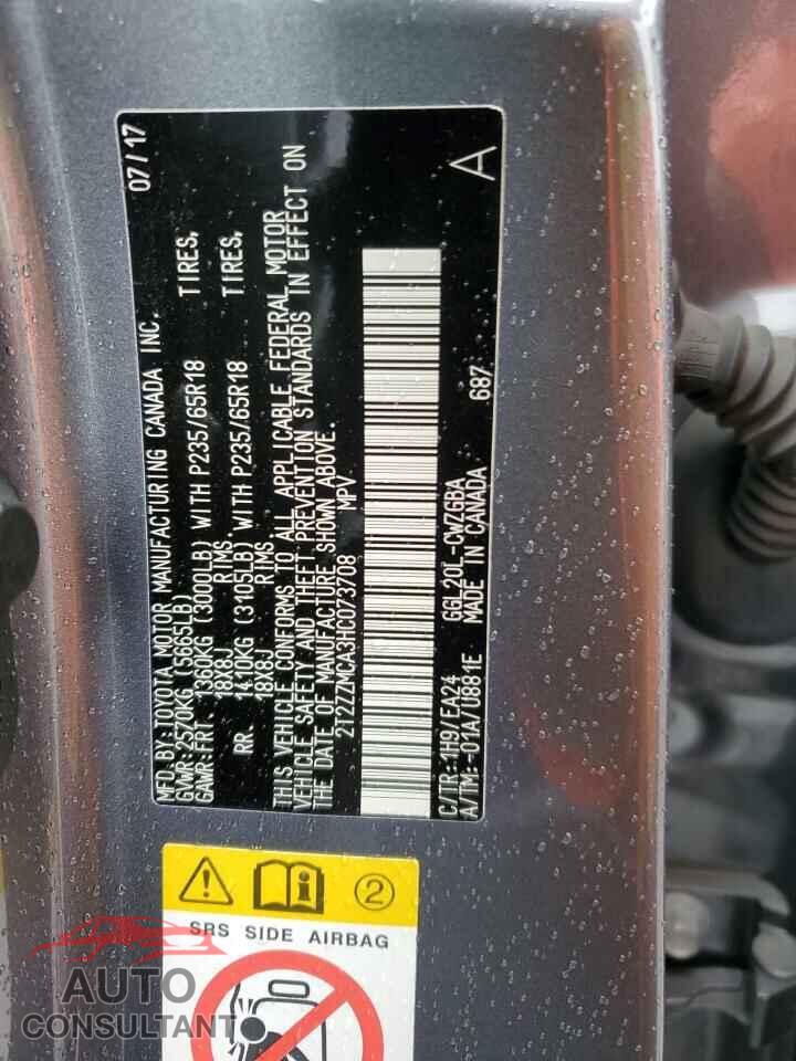 LEXUS RX350 2017 - 2T2ZZMCA3HC073708