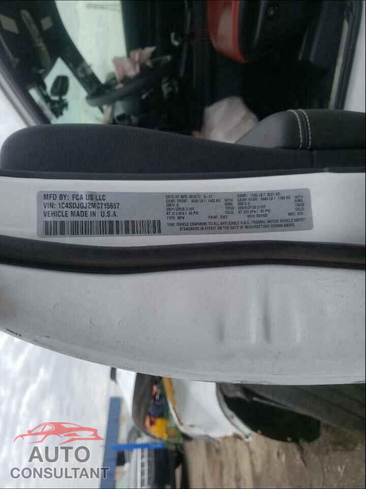 DODGE DURANGO 2021 - 1C4SDJGJ2MC715657