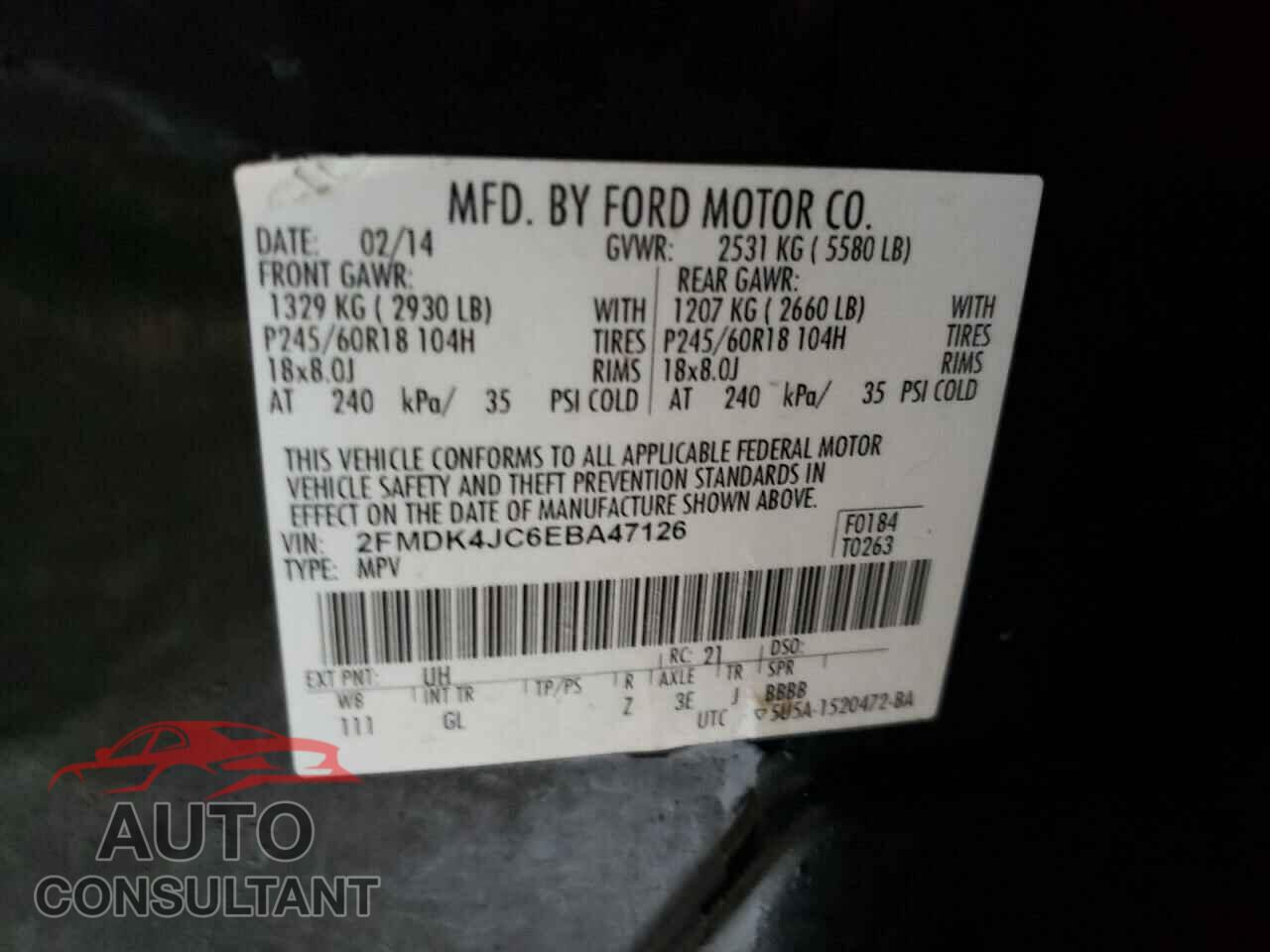 FORD EDGE 2014 - 2FMDK4JC6EBA47126