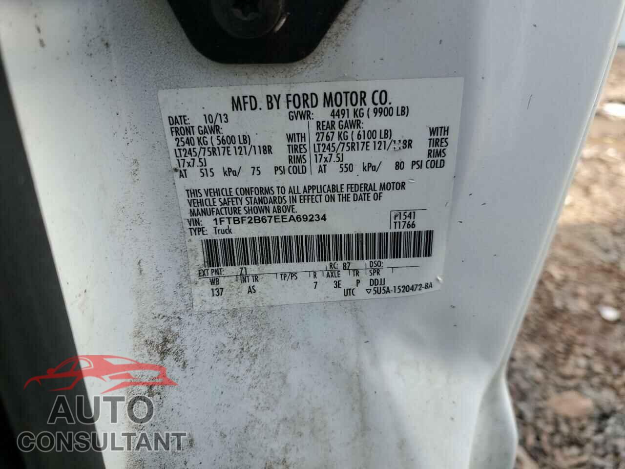 FORD F250 2014 - 1FTBF2B67EEA69234