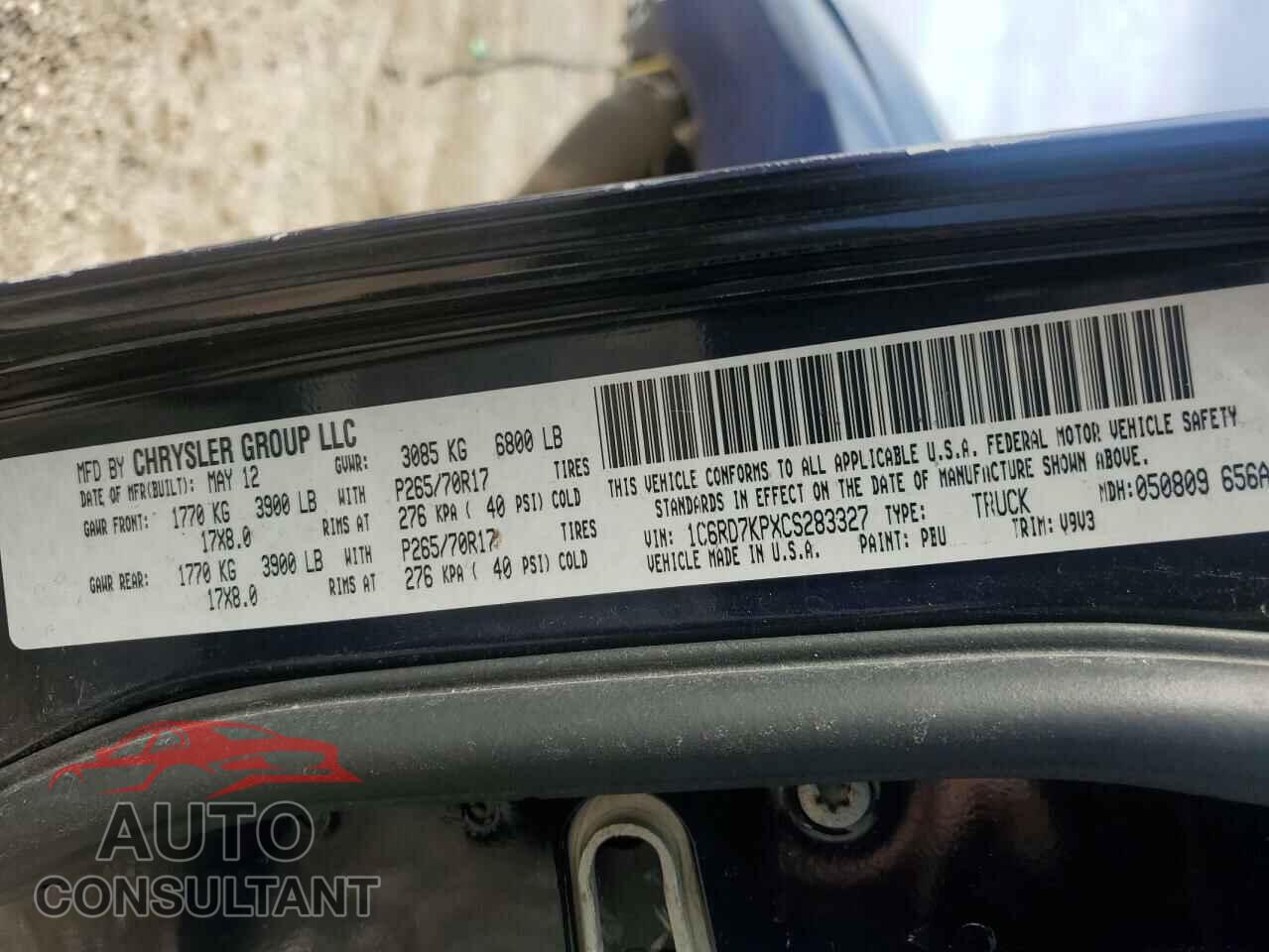DODGE RAM 1500 2012 - 1C6RD7KPXCS283327