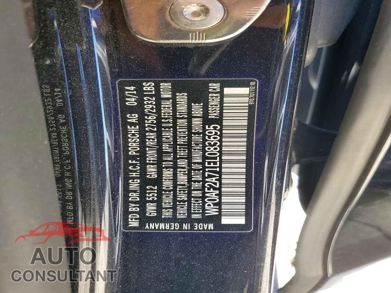 PORSCHE PANAMERA 2014 - WP0AF2A71EL083695