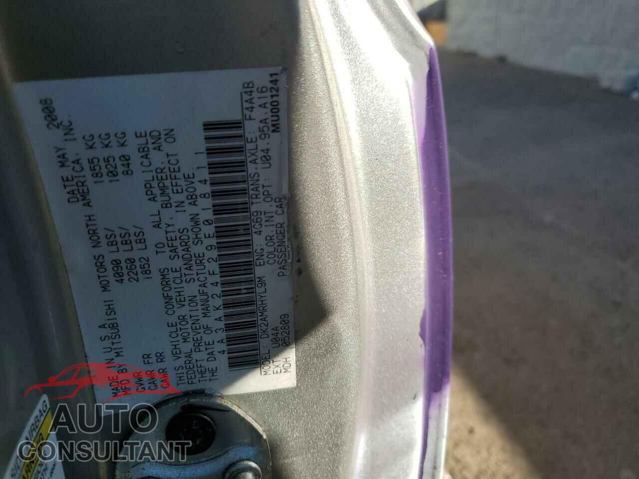 MITSUBISHI ECLIPSE 2009 - 4A3AK24F29E018411