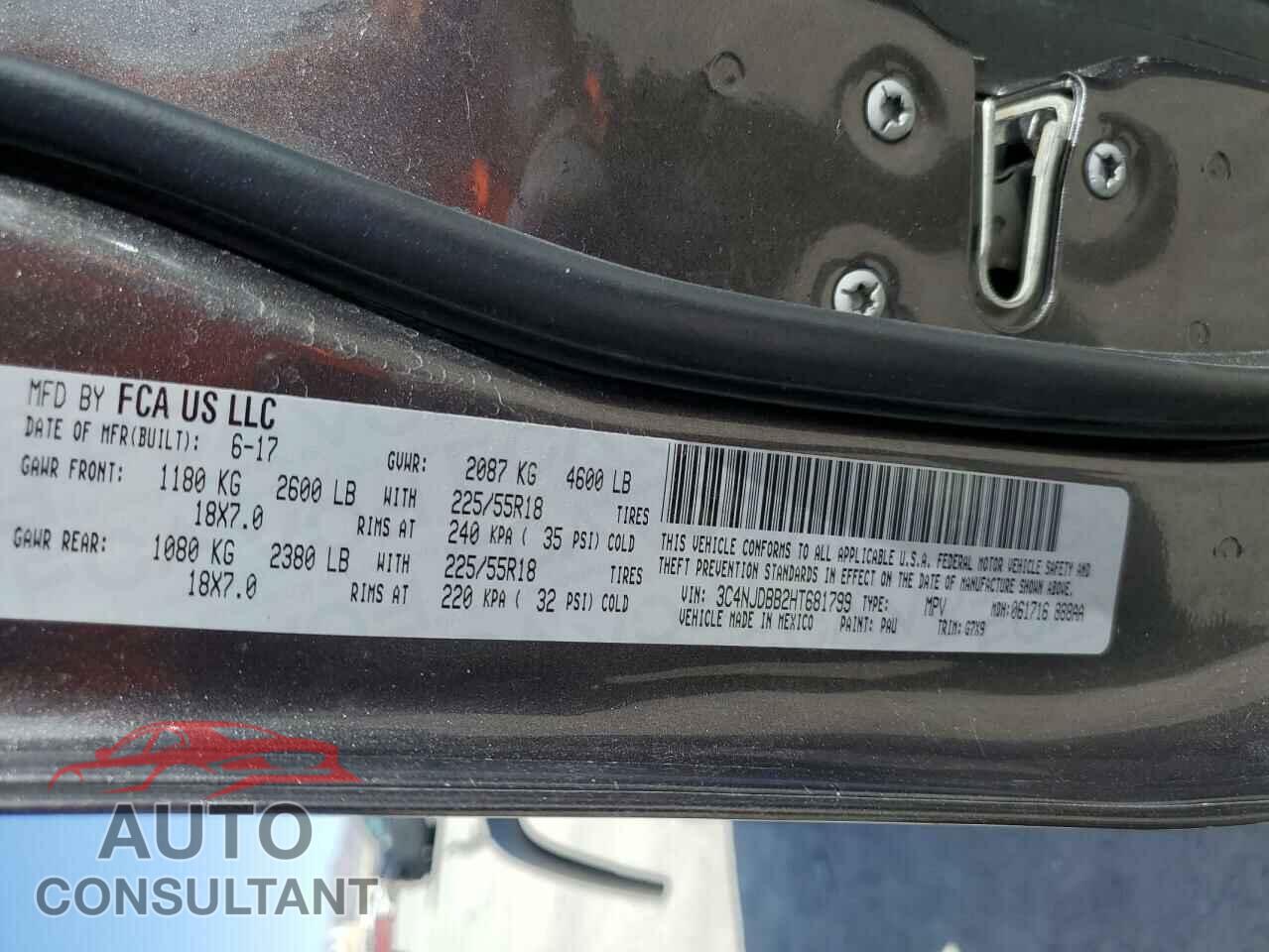JEEP COMPASS 2017 - 3C4NJDBB2HT681799