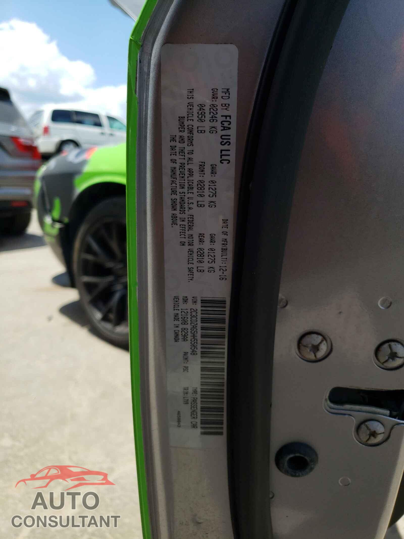 DODGE CHALLENGER 2017 - 2C3CDZAG5HH550548