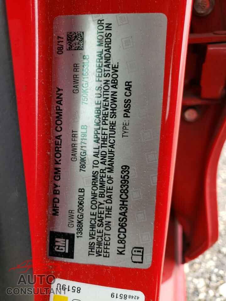 CHEVROLET SPARK 2017 - KL8CD6SA3HC839539