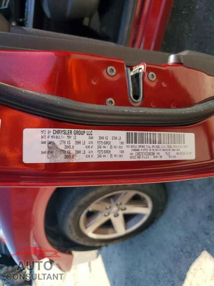 DODGE RAM 1500 2012 - 1C6RD7GTXCS285388
