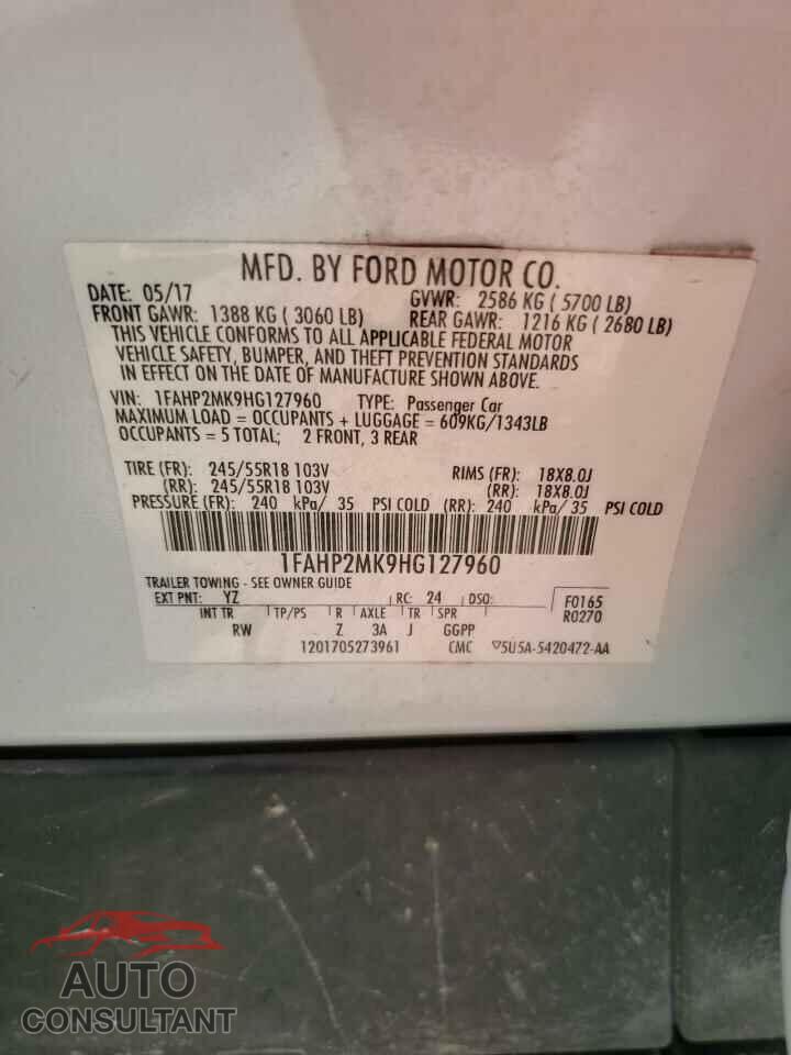 FORD TAURUS 2017 - 1FAHP2MK9HG127960