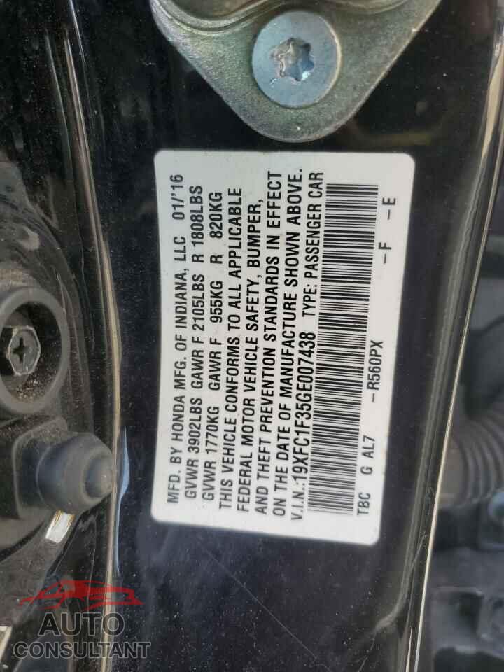 HONDA CIVIC 2016 - 19XFC1F35GE007438