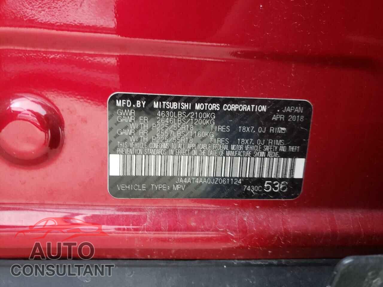 MITSUBISHI ECLIPSE 2018 - JA4AT4AA0JZ061124
