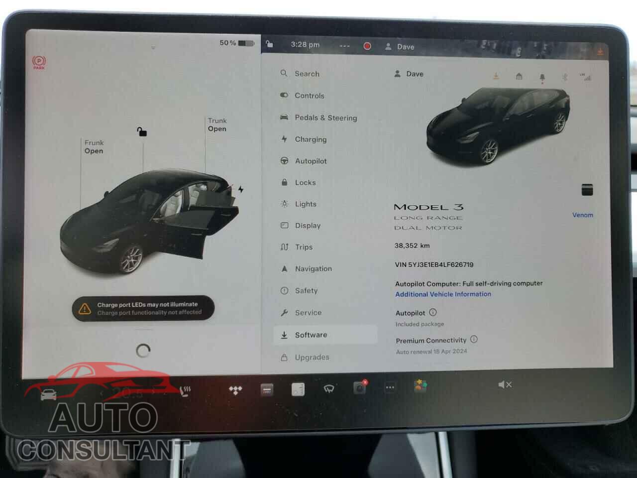 TESLA MODEL 3 2020 - 5YJ3E1EB4LF626719