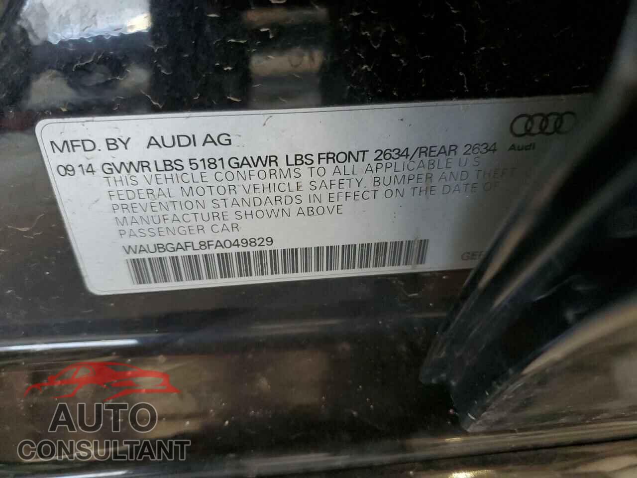 AUDI S4/RS4 2015 - WAUBGAFL8FA049829