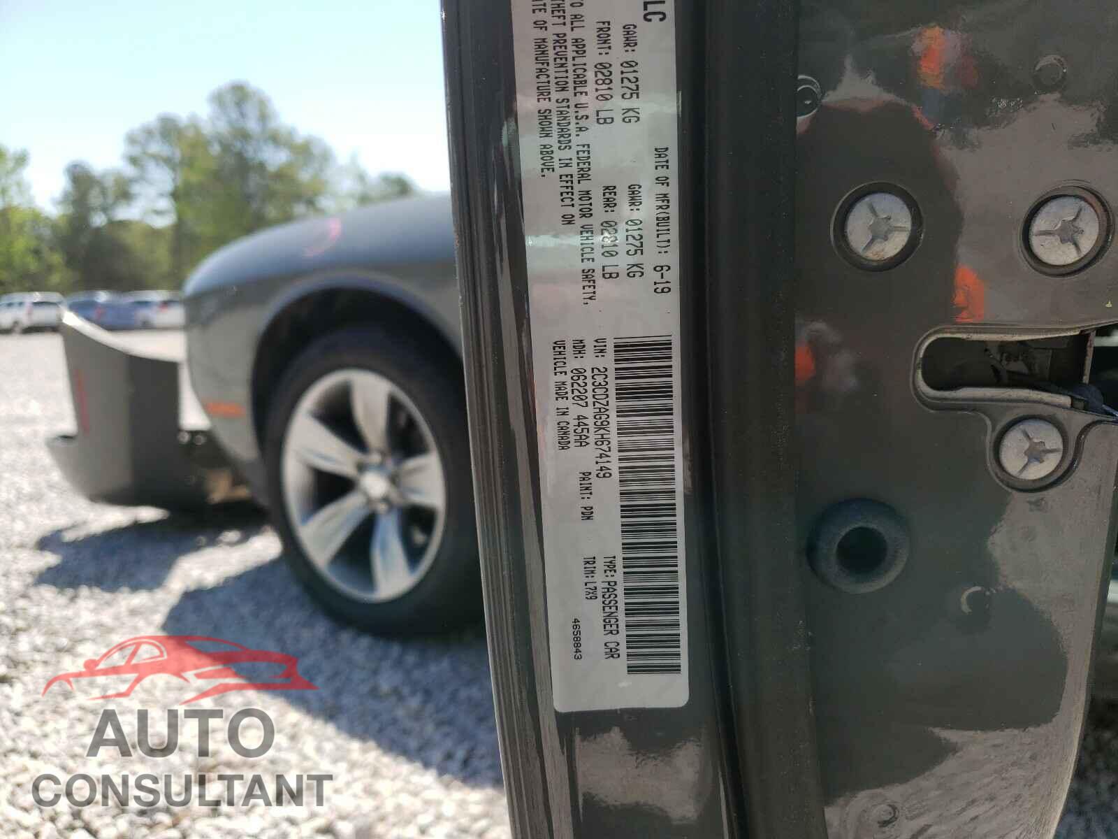 DODGE CHALLENGER 2019 - 2C3CDZAG9KH674149