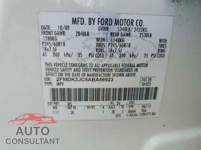 FORD EDGE 2010 - 2FMDK3JC5ABA56923