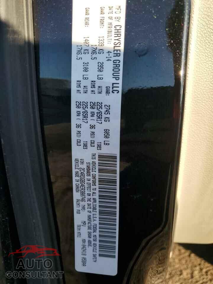 DODGE CARAVAN 2014 - 2C4RDGBG4ER380746
