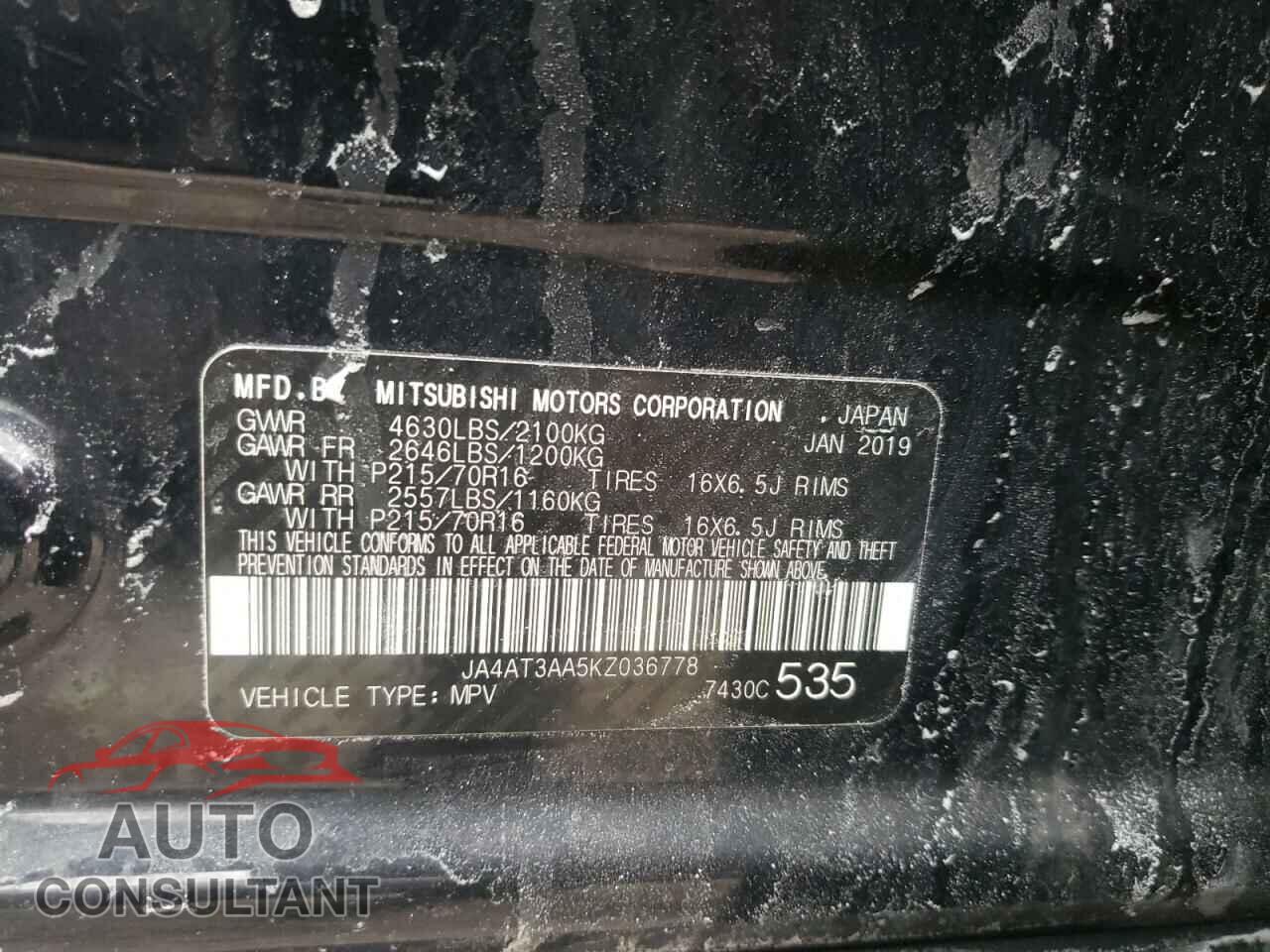 MITSUBISHI ECLIPSE 2019 - JA4AT3AA5KZ036778
