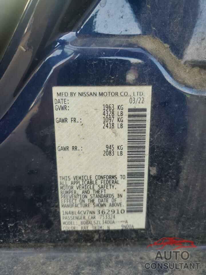 NISSAN ALTIMA 2022 - 1N4BL4CV7NN362910