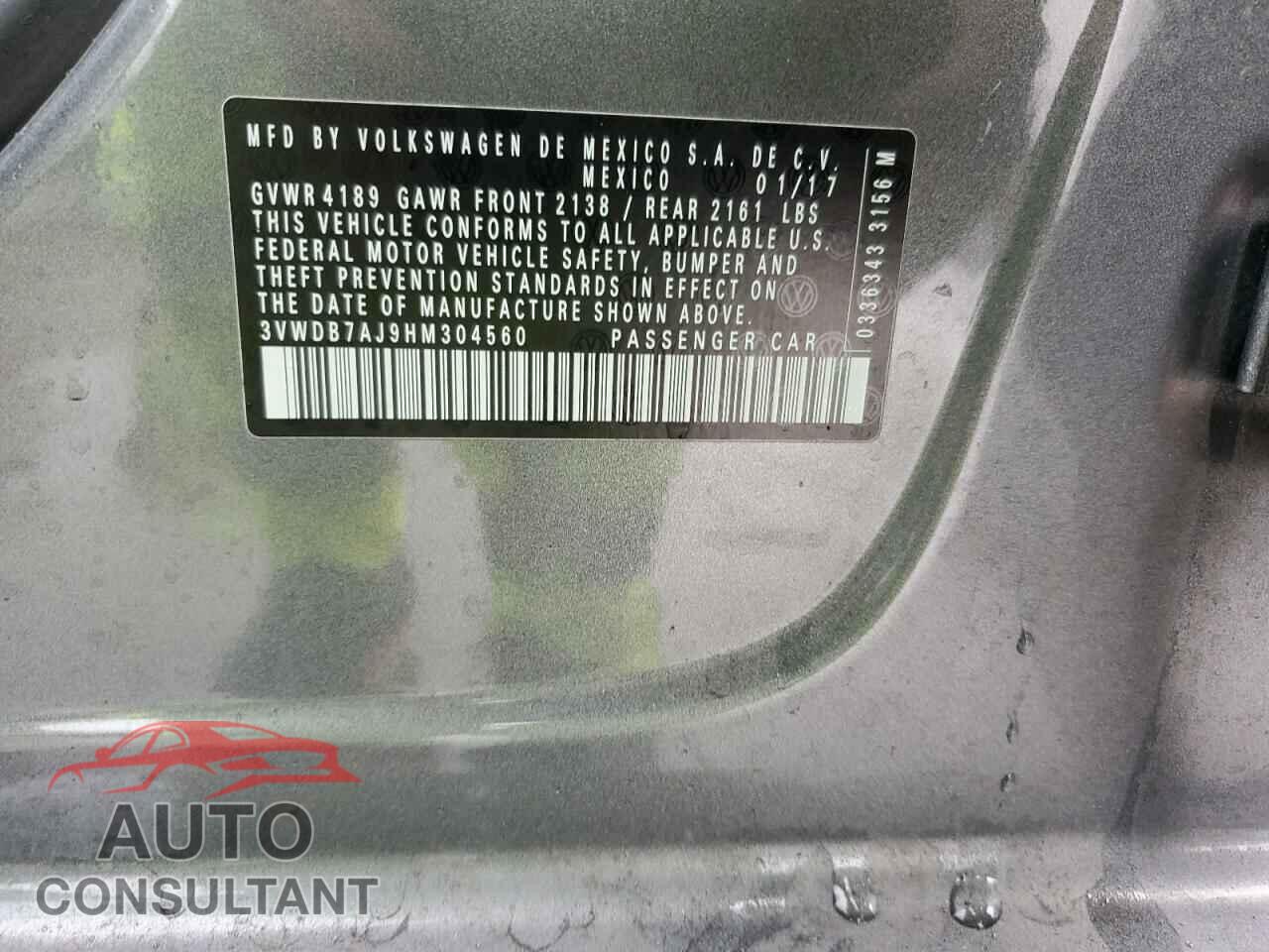 VOLKSWAGEN JETTA 2017 - 3VWDB7AJ9HM304560