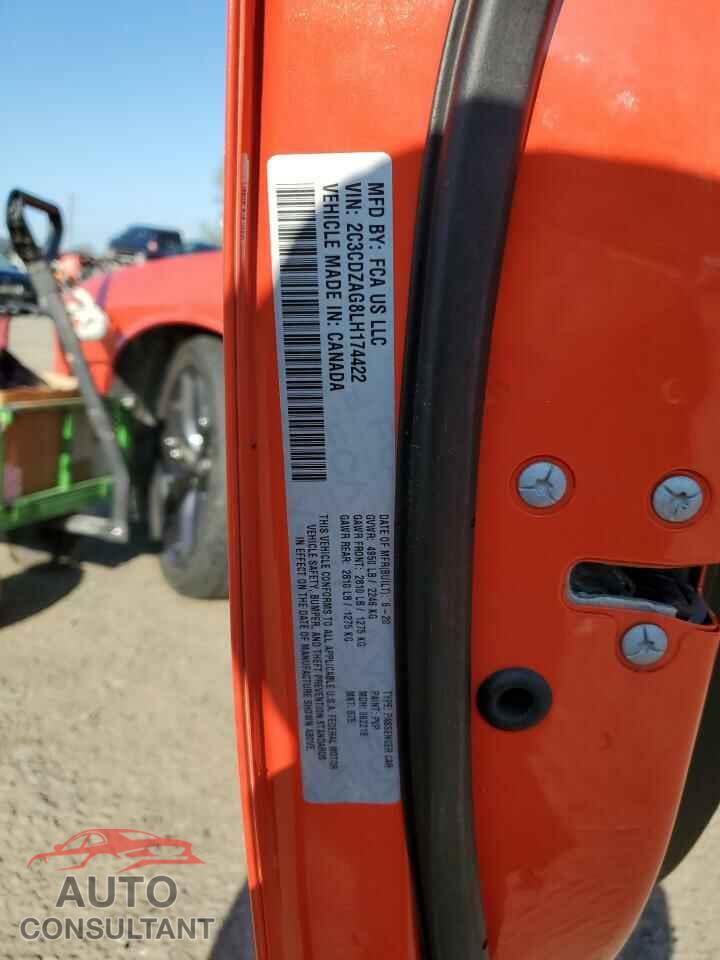 DODGE CHALLENGER 2020 - 2C3CDZAG8LH174422