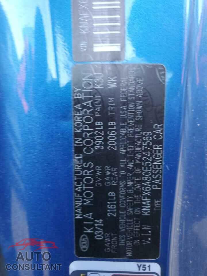 KIA FORTE 2014 - KNAFX6A80E5247569