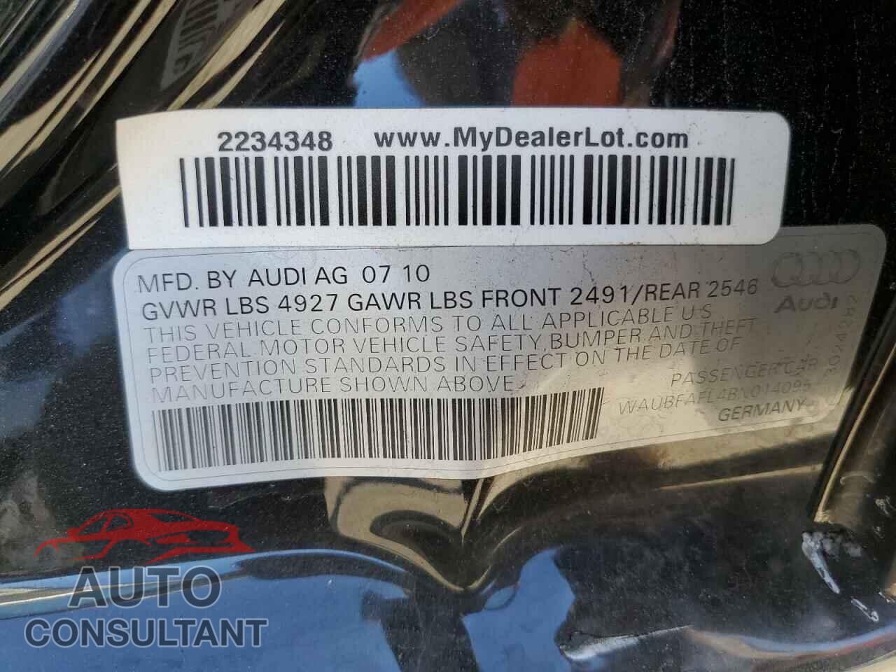 AUDI A4 2011 - WAUBFAFL4BN014095