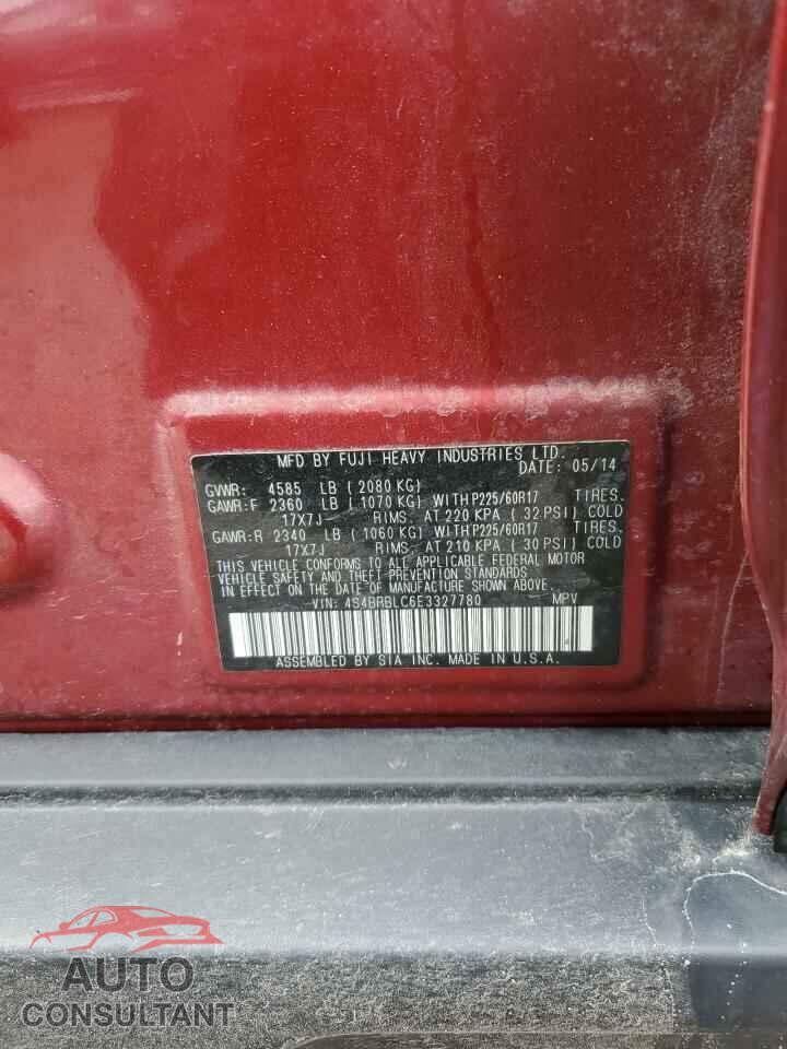 SUBARU OUTBACK 2014 - 4S4BRBLC6E3327780