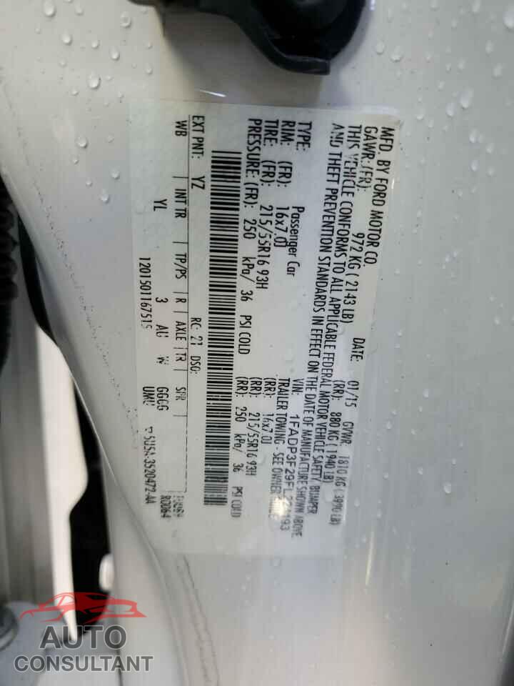 FORD FOCUS 2015 - 1FADP3F29FL224193