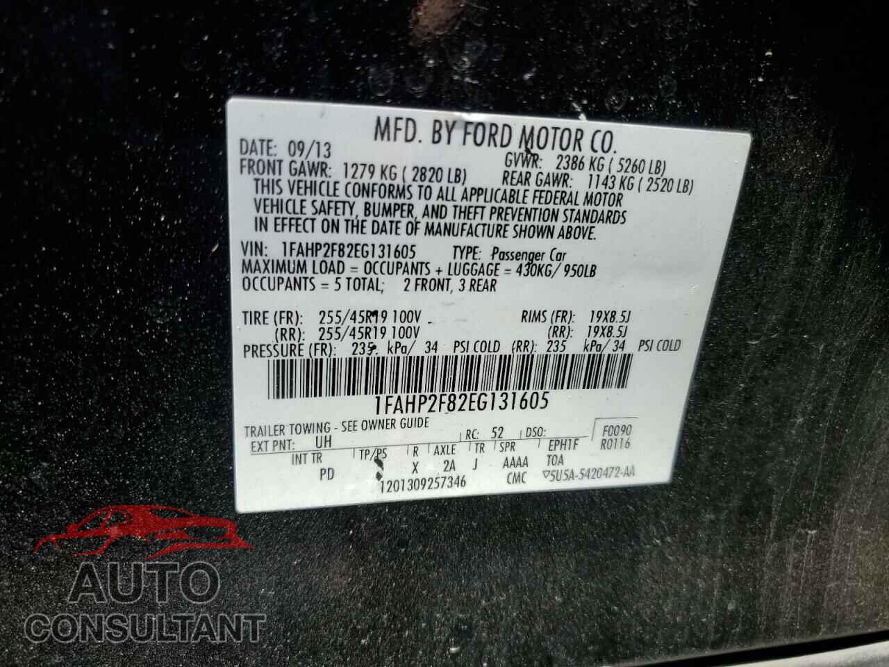 FORD TAURUS 2014 - 1FAHP2F82EG131605