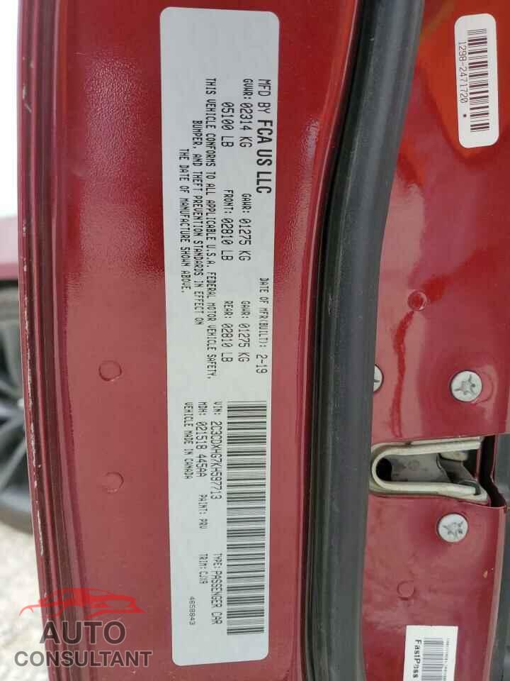 DODGE CHARGER 2019 - 2C3CDXHG7KH597713