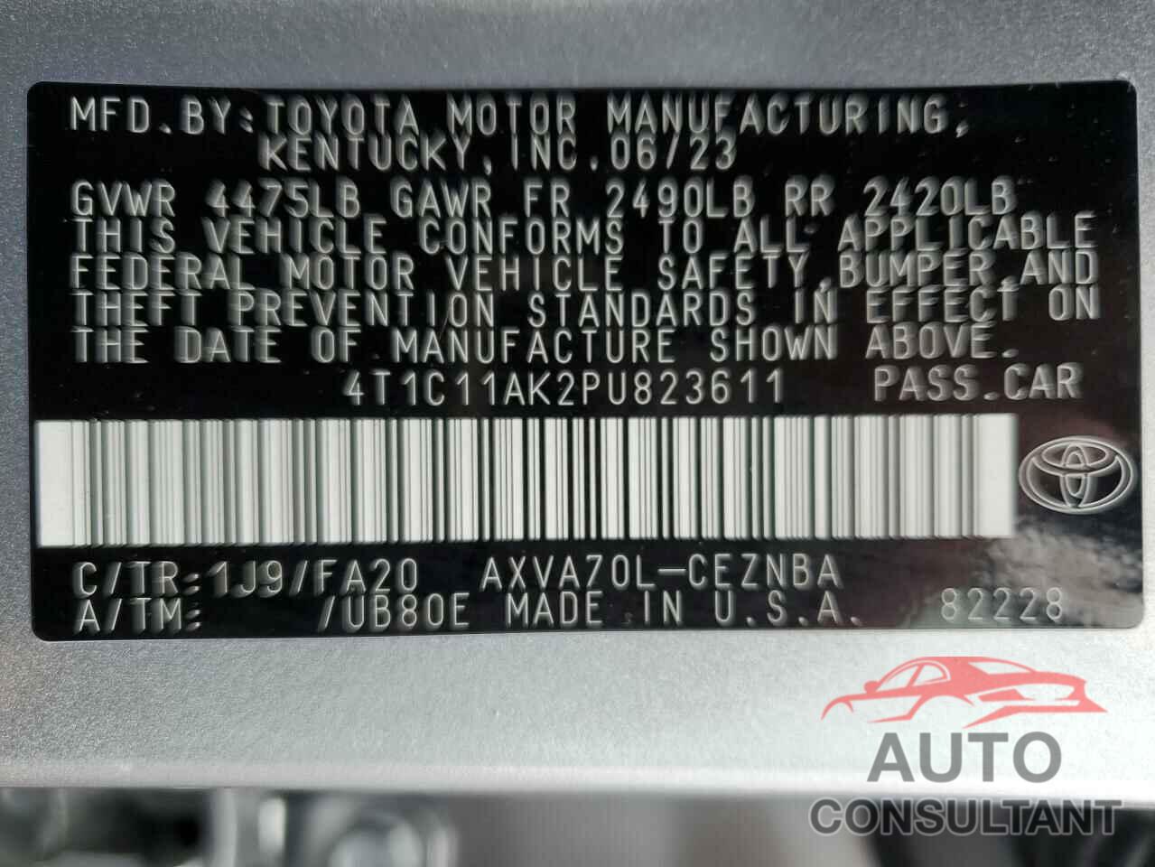 TOYOTA CAMRY 2023 - 4T1C11AK2PU823611