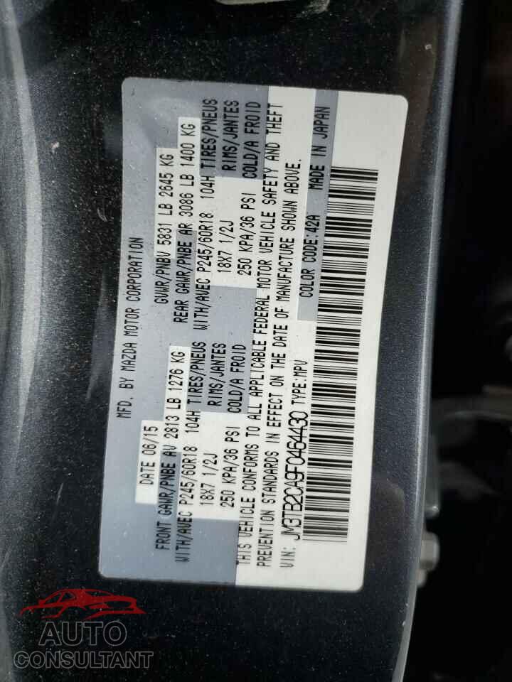 MAZDA CX-9 2015 - JM3TB2CA9F0464430