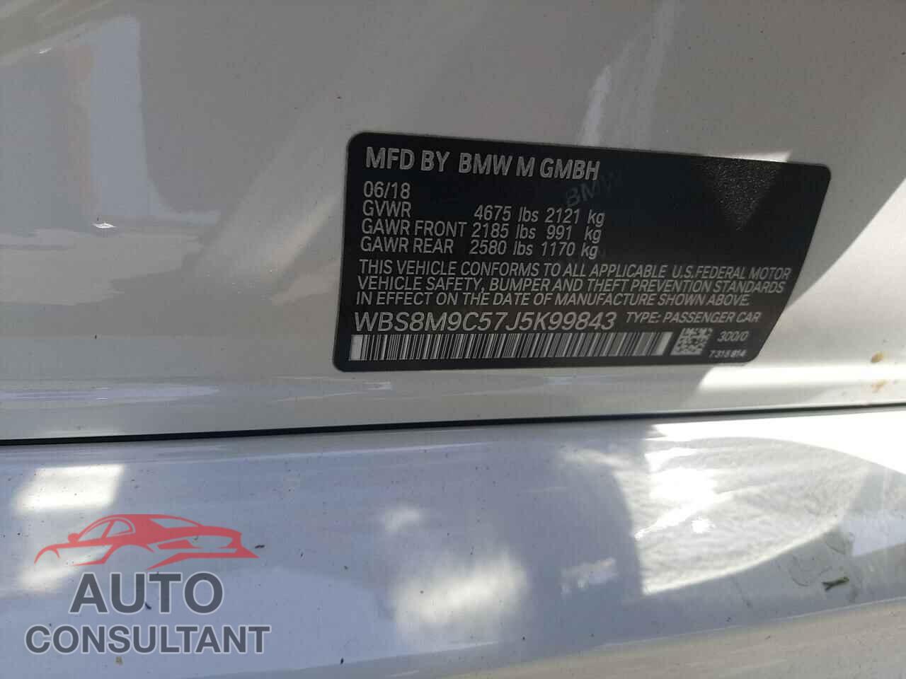 BMW M3 2018 - WBS8M9C57J5K99843
