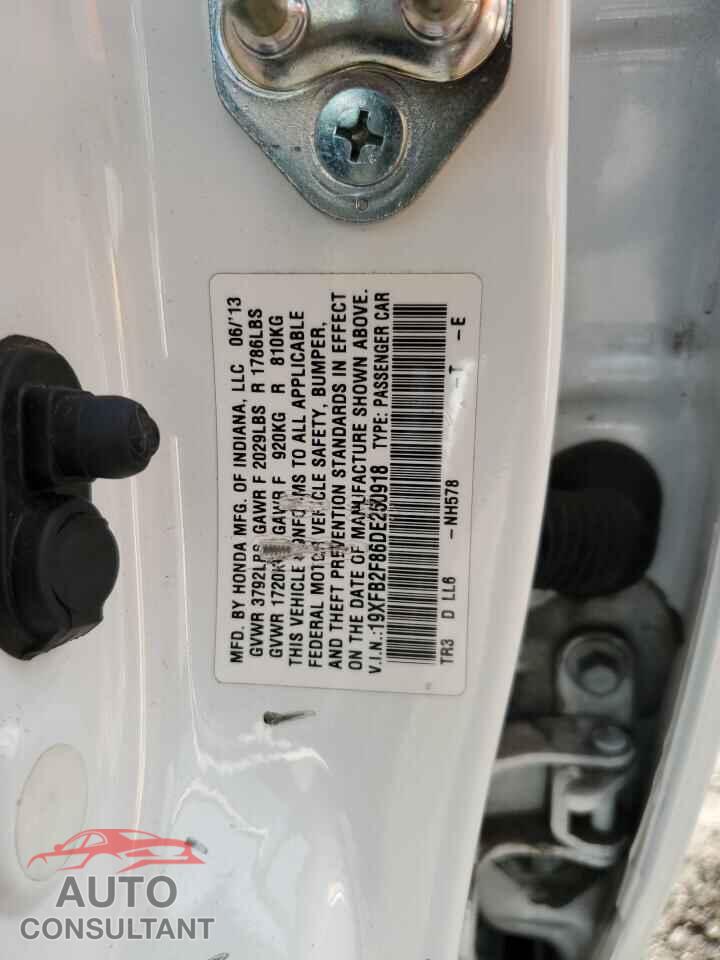 HONDA CIVIC 2013 - 19XFB2F86DE250918
