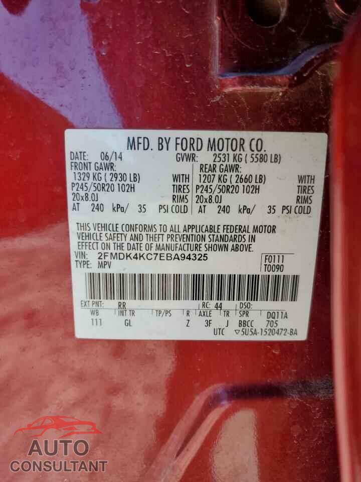 FORD EDGE 2014 - 2FMDK4KC7EBA94325