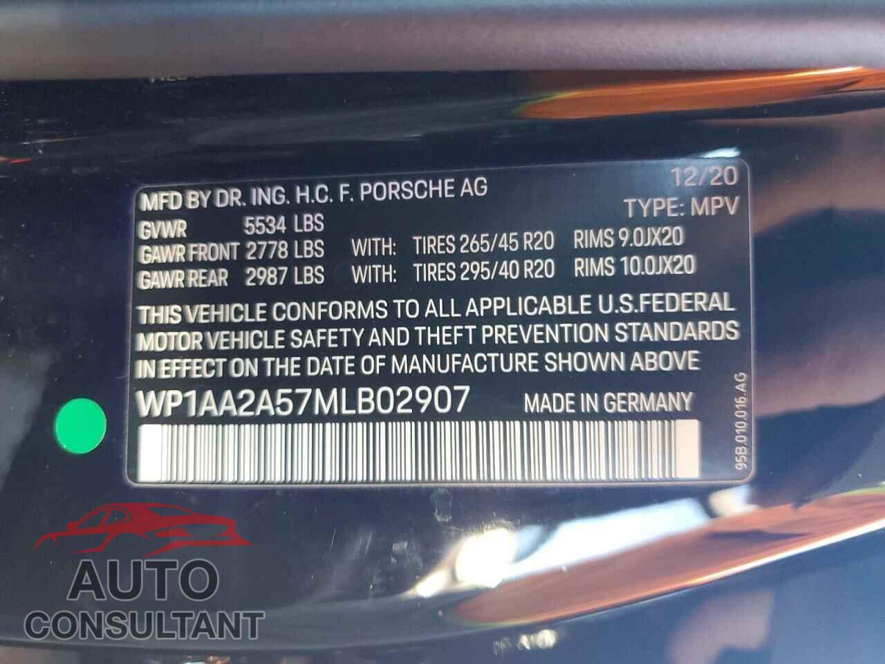 PORSCHE MACAN 2021 - WP1AA2A57MLB02907