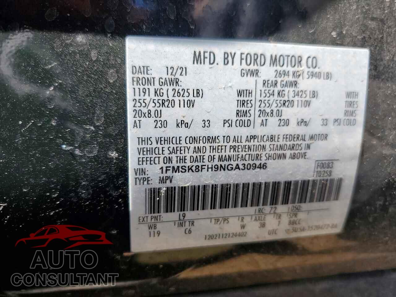 FORD EXPLORER 2022 - 1FMSK8FH9NGA30946