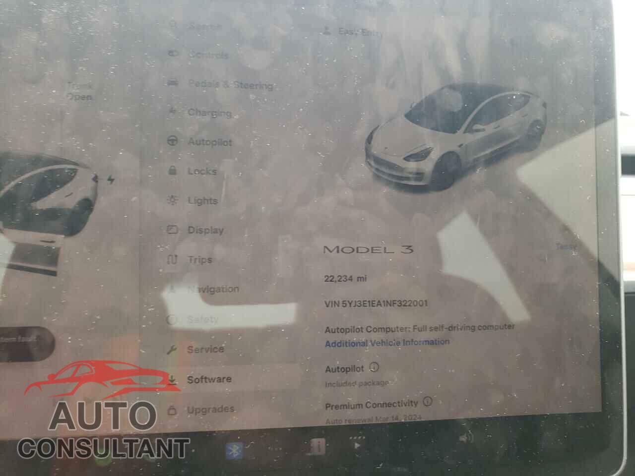 TESLA MODEL 3 2022 - 5YJ3E1EA1NF322001