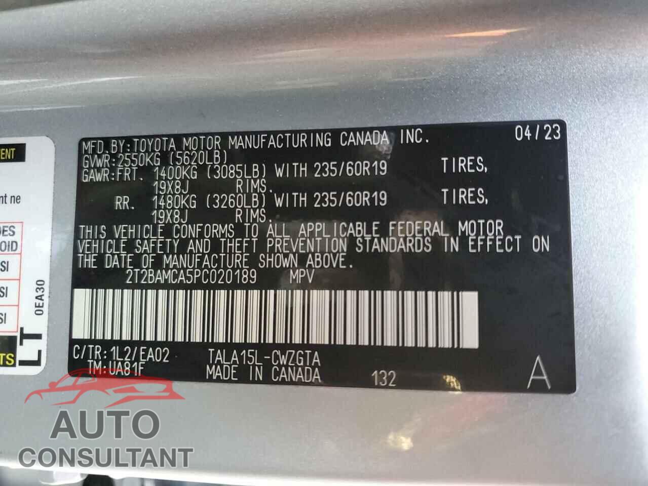 LEXUS RX350 2023 - 2T2BAMCA5PC020189