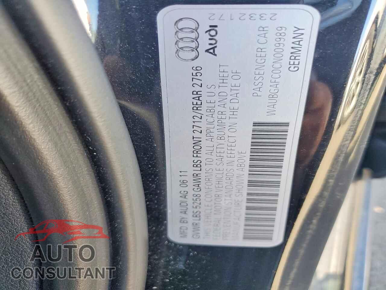 AUDI A6 2012 - WAUBGAFC0CN009989