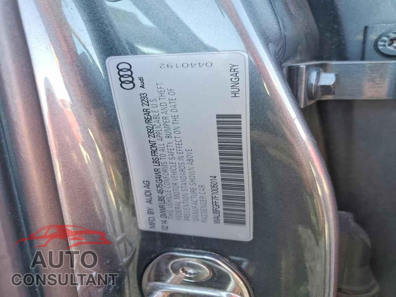 AUDI A3 2015 - WAUBFGFF7F1005014