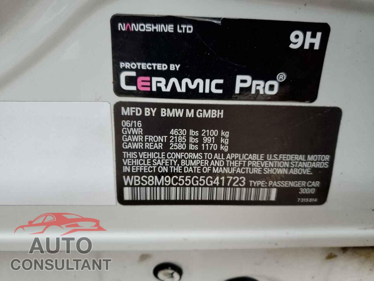 BMW M3 2016 - WBS8M9C55G5G41723