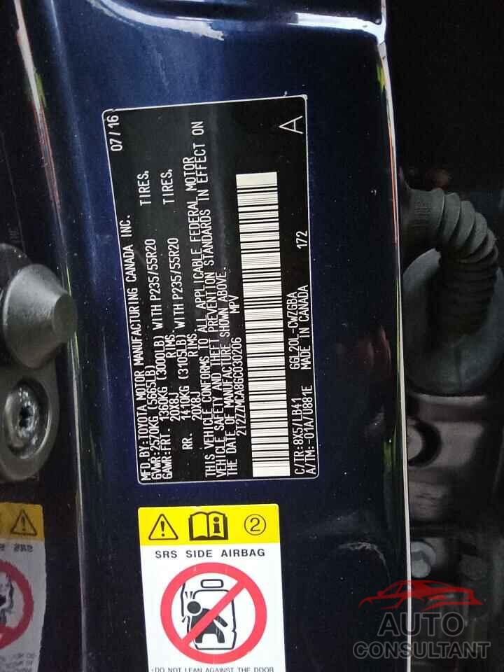 LEXUS RX350 2016 - 2T2ZZMCA8GC030206
