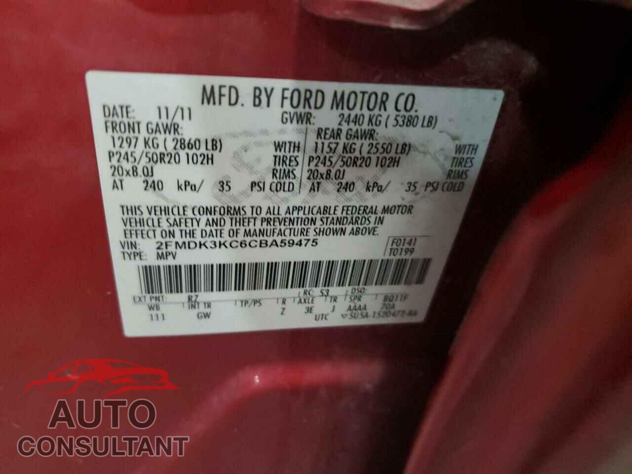 FORD EDGE 2012 - 2FMDK3KC6CBA59475