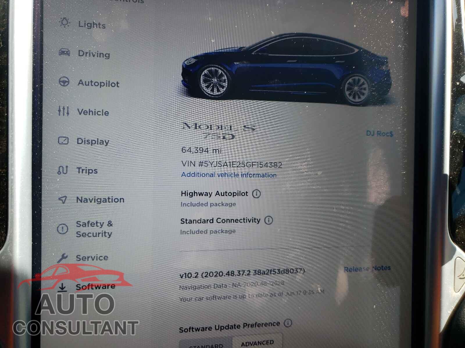 TESLA MODEL S 2016 - 5YJSA1E25GF154382